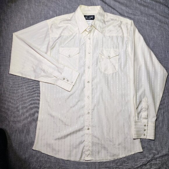 VINTAGE Wrangler Shirt Mens Large Tall Western Sport Pear Snap Cowboy Rodeo - Picture 1 of 9